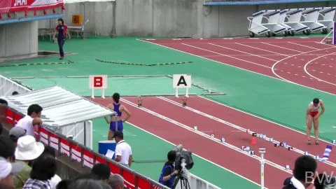 Asian Athletes Compete in Sports Bra