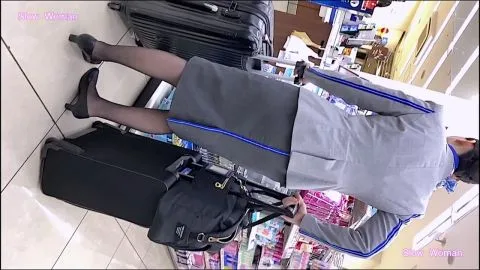 Asian Flight Attendant Lingerie Close-up