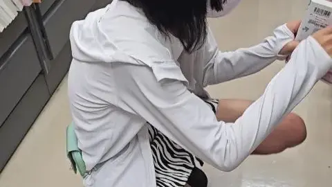 Asian Girl in Zebra Print Clothing