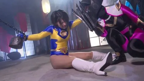 Asian girl in industrial setting with chains