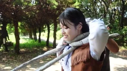 Asian Woman Bondage in Forest