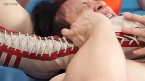 Wrestling Ring Foot Fetish Scene with Tattoos