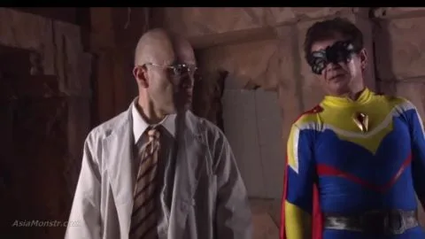 Superhero Costume Sex in Dimly Lit Room