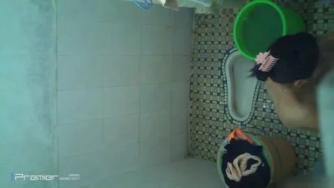 Asian girl bathing in POV