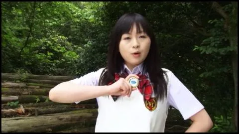 Asian Teen in School Uniform Outdoor Encounter