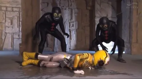 Asian Women in Bondage with Muscular Man in Costume