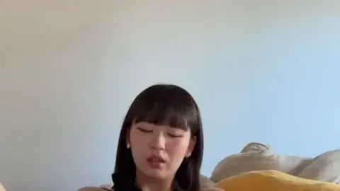 Asian Teen in Black Bikini Solo Masturbation