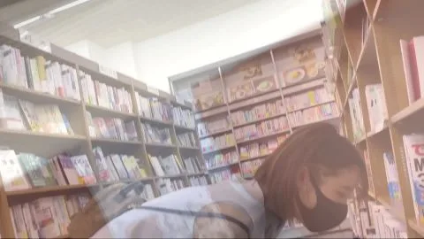 Asian Girl in Library Funtime