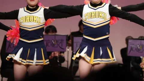 Asian Teen Cheerleaders on Stage