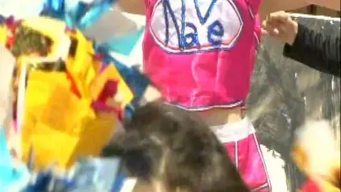 Asian Girl Dancing Outdoor in Knee-High Boots and Fishnet Stockings