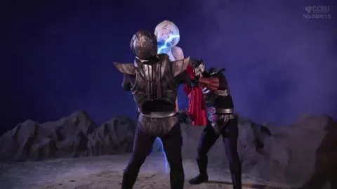 Blonde Asian Cosplay Fantasy Scene