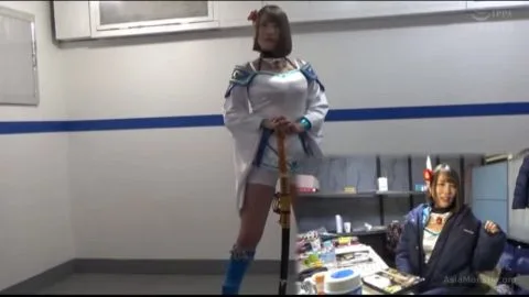 Asian Cosplay Girl with Sword