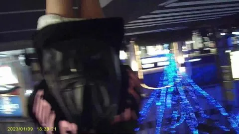 Asian Teen in Black Boots Shopping