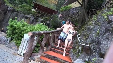 Asian Girls in Waterpark Bikini Fun