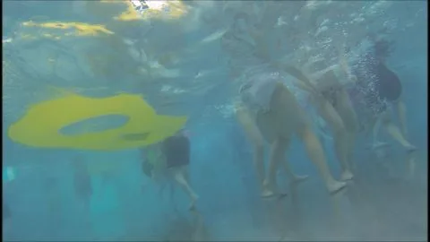 Slim Babes Play in Pool