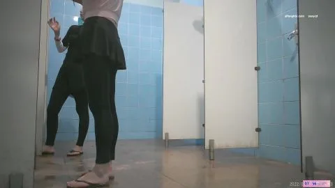 Asian Lesbians Shower and Undress