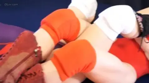 Asian Lesbians Wrestling in Swimwear