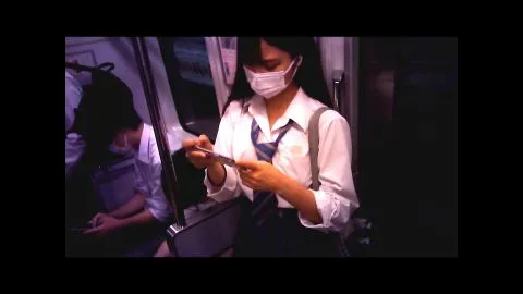 Asian Teens Upskirt on Train