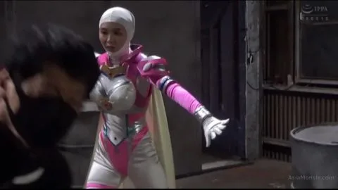 Asian Superheroine in Industrial Setting