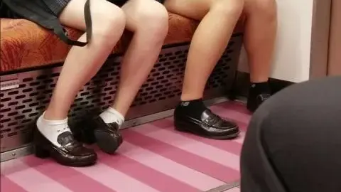 Asian Schoolgirls on Train