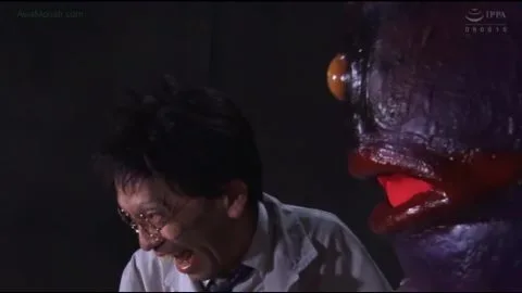 Asian Woman Fights Monsters in Red Costumes