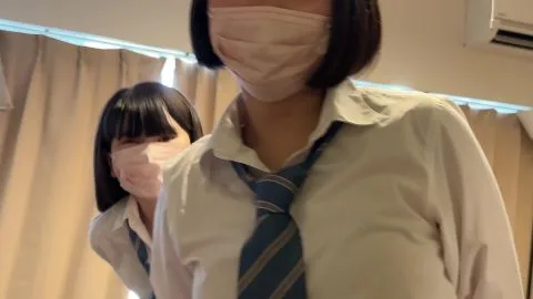 Asian Teens Undressing in Living Room