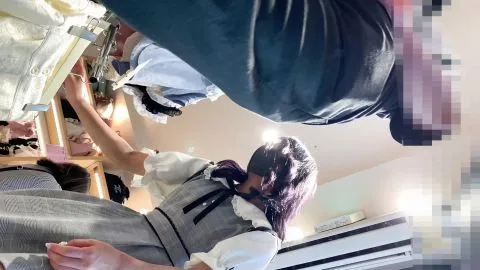 Asian Teen Tries On Clothes in Store