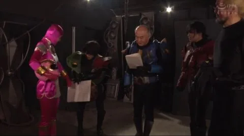 Asian Superhero Cosplay with Alien Creature