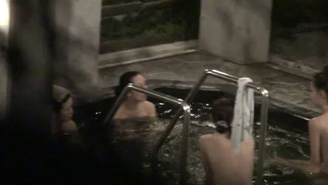 Asian Girls Relaxing in Hot Tub