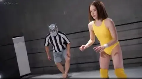 Asian Lesbians Wrestling in Ring