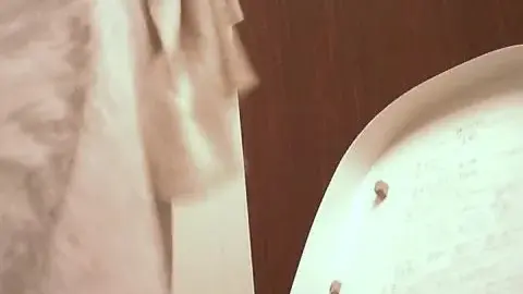 Asian Girl Urinating in Bathroom