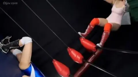Asian Lesbians Wrestling in Leotards