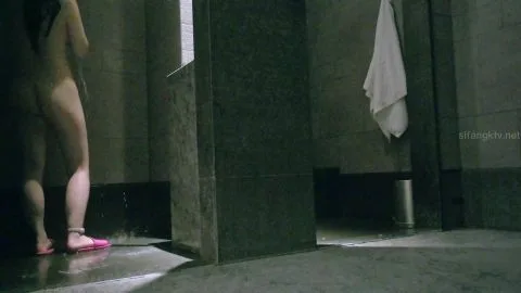 Asian Woman Showering and Poolside Fun