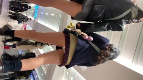 Asian Girls in Skirts and Jackets Shopping