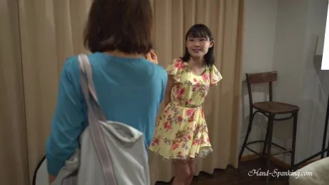 Asian Lesbians in Floral Dress Spanking