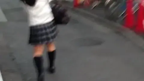 Asian Teen Exposed on Street