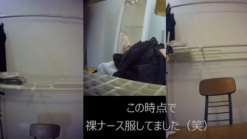 Asian nurse undresses and urinates in bathroom