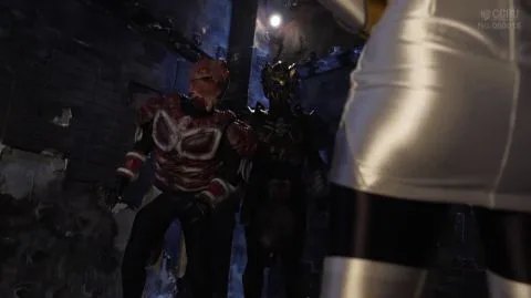 Asian Cosplay Trio in Abandoned Building