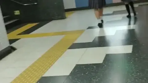 Schoolgirls in Subway Station