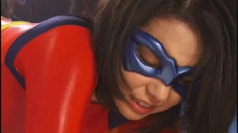 Asian Superheroine in Red Costume