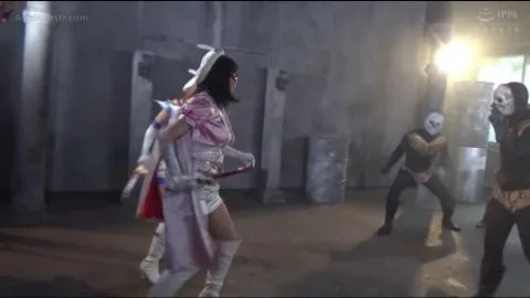 Asian Women in White Dresses and Masks