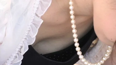 Pearl Necklace and Black Top Erotica