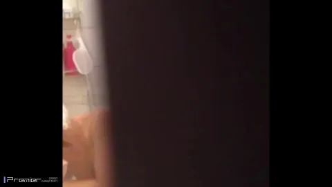 Brunette Babe Showering in Bathroom