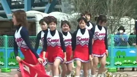 Asian Cheerleaders in Colorful Uniforms