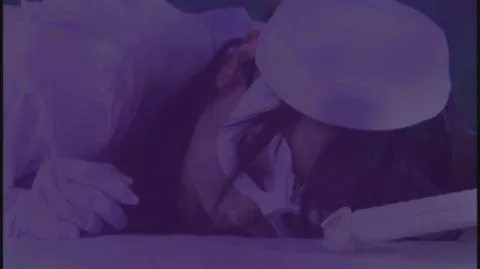 Asian Women in White Masks and Dresses Intimate Encounter