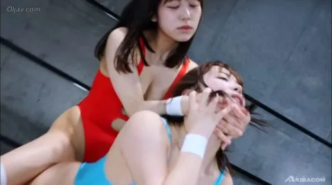 Asian Girls Wrestling in Swimsuits