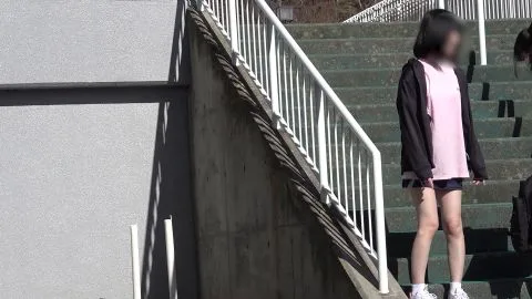 Asian Teens Outdoor Staircase Encounter