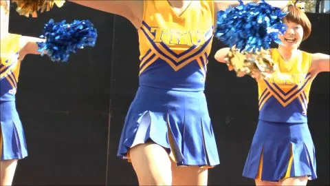 Asian Cheerleaders in Uniform