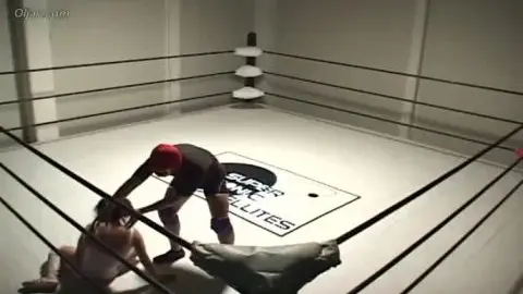 Dark-Haired Women Engage in Wrestling Match