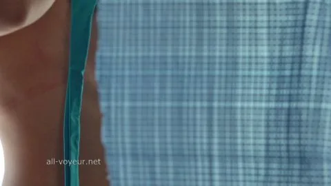 Caucasian Woman in Bikinis and Face Mask